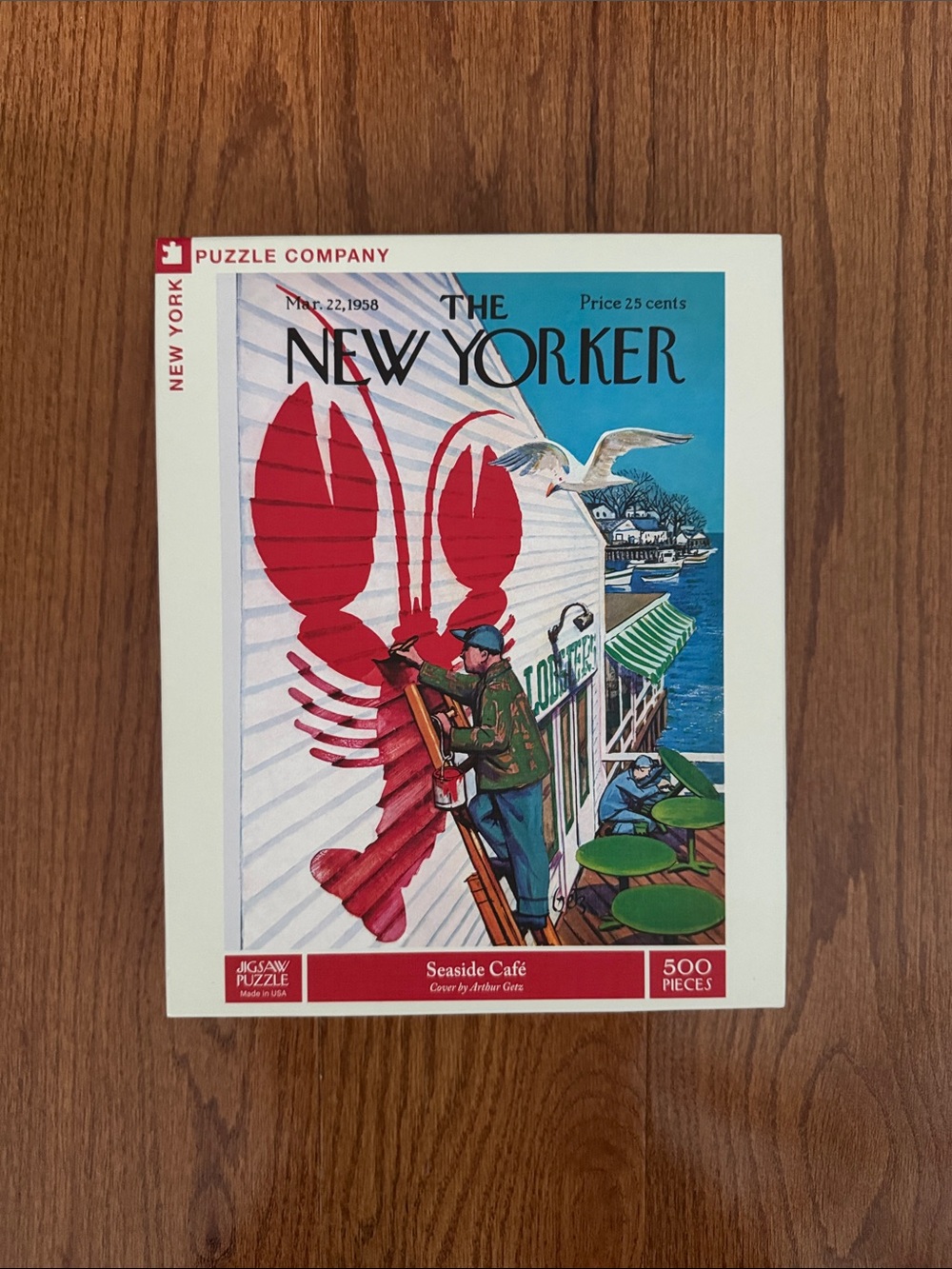 New Yorker Seaside Café 500-Piece Jigsaw Puzzle - Red Accent